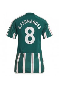 Fotbalové Dres Manchester United Bruno Fernandes #8 Dámské Venkovní Oblečení 2023-24 Krátký Rukáv